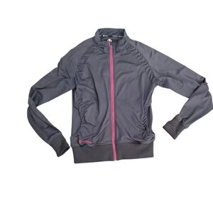 Sunice Women’s track suit Jacket golf athletic gray full zip mock neck Medium